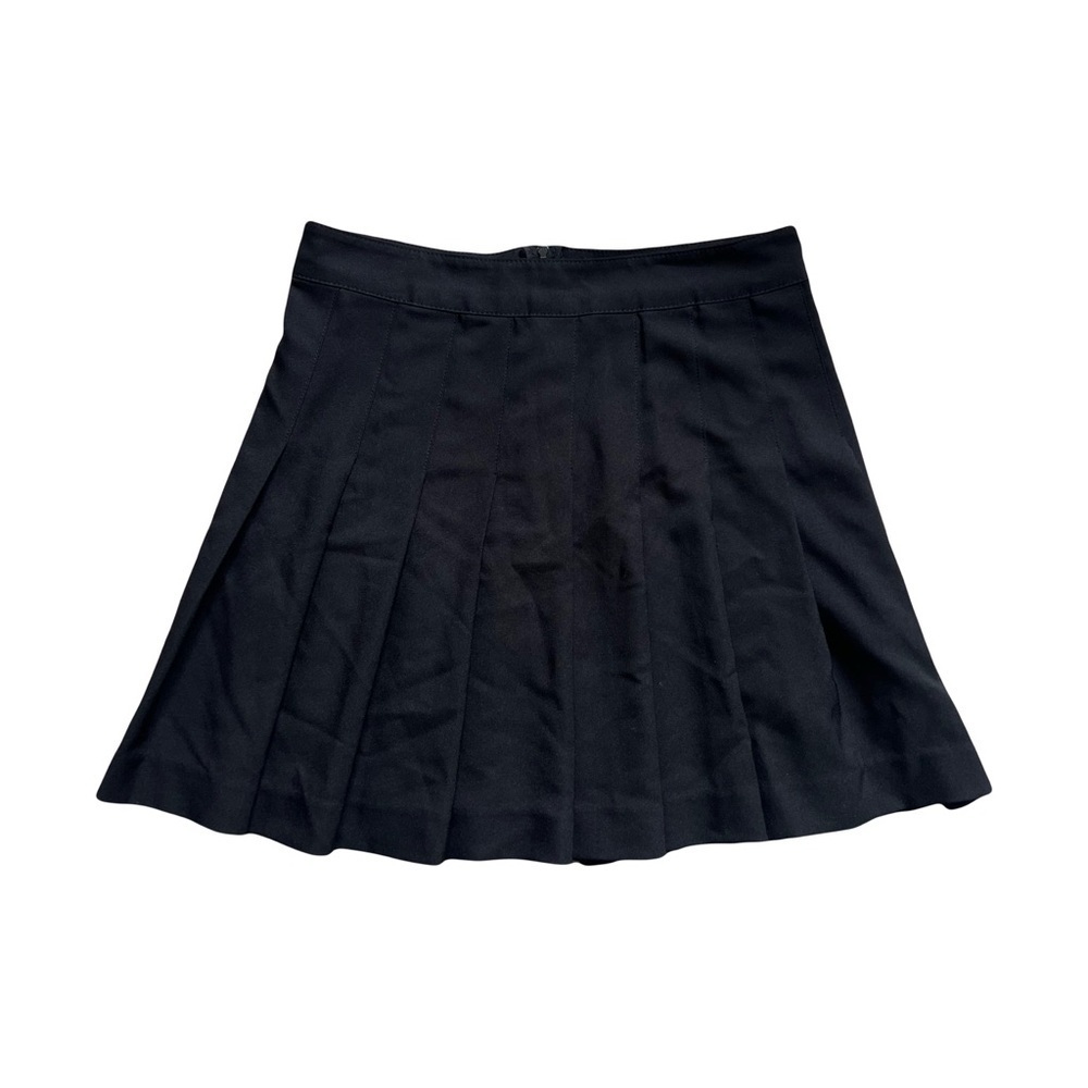 Black pleated miniskirt